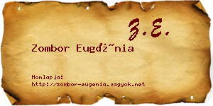 Zombor Eugénia névjegykártya